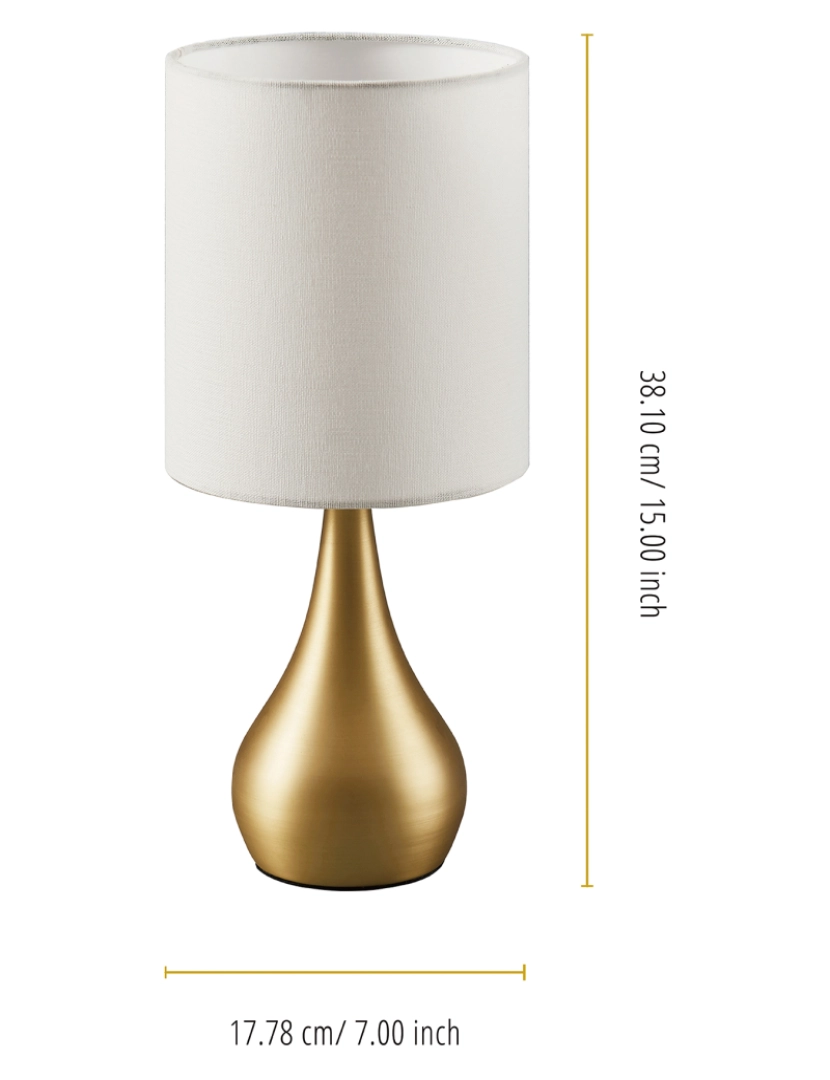 imagem de Versanora Lâmpada de mesa Touch Light Metal, Tecido de creme Shade Sarah Th-L00006-Uk4