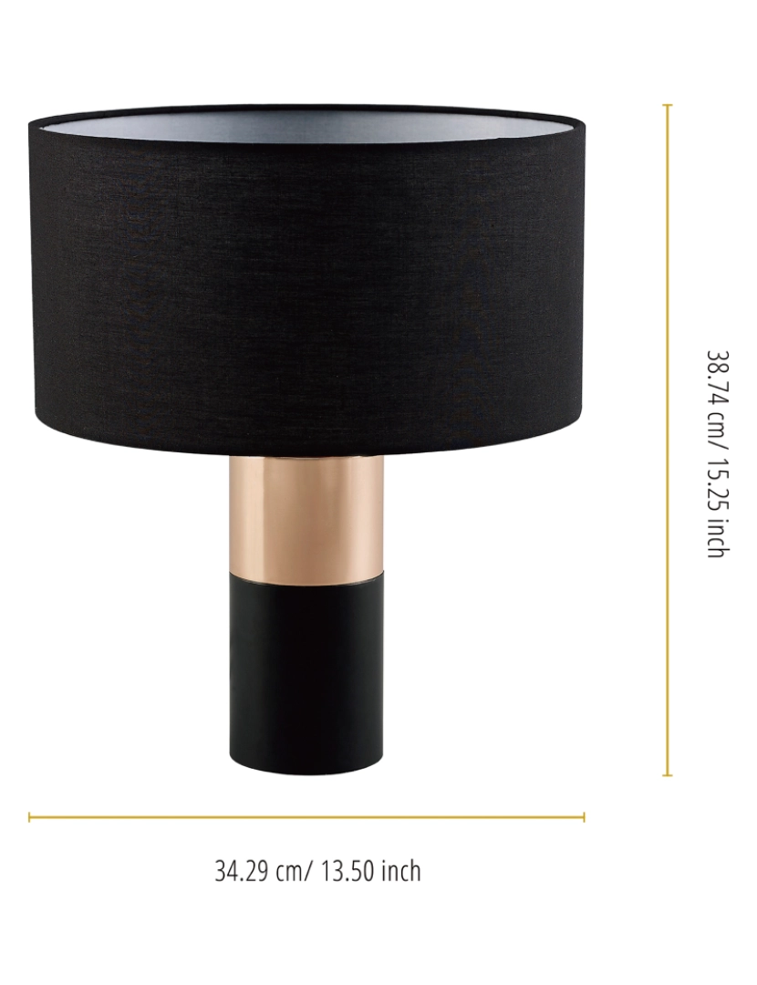 imagem de Versanora Lâmpada de mesa preto/brass preto Shade Ayden iluminação moderna Vn-L00067-Uk4