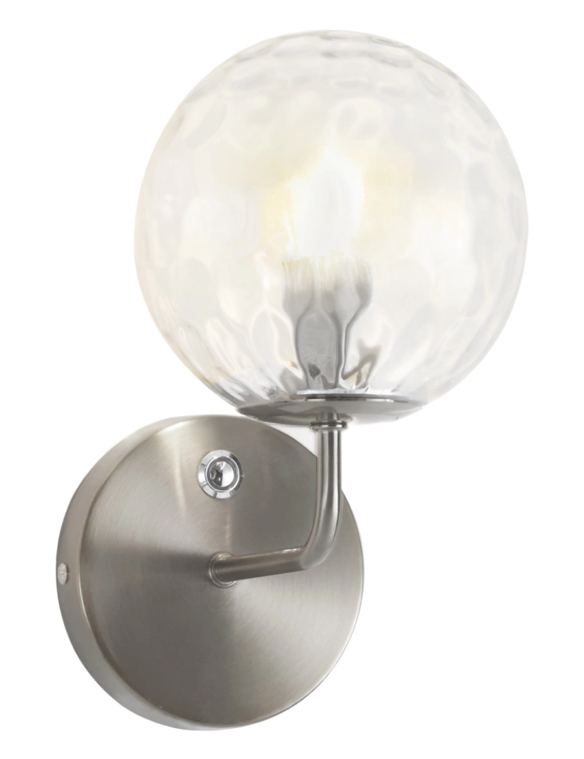 imagem de Teamson Home Clear Textured Glass Globe Wall Sconce with Touch Dimmer, Silver5