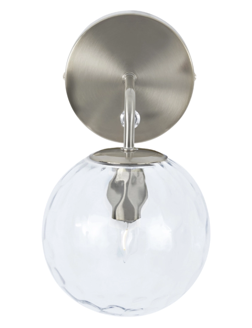 imagem de Teamson Home Clear Textured Glass Globe Wall Sconce with Touch Dimmer, Silver6