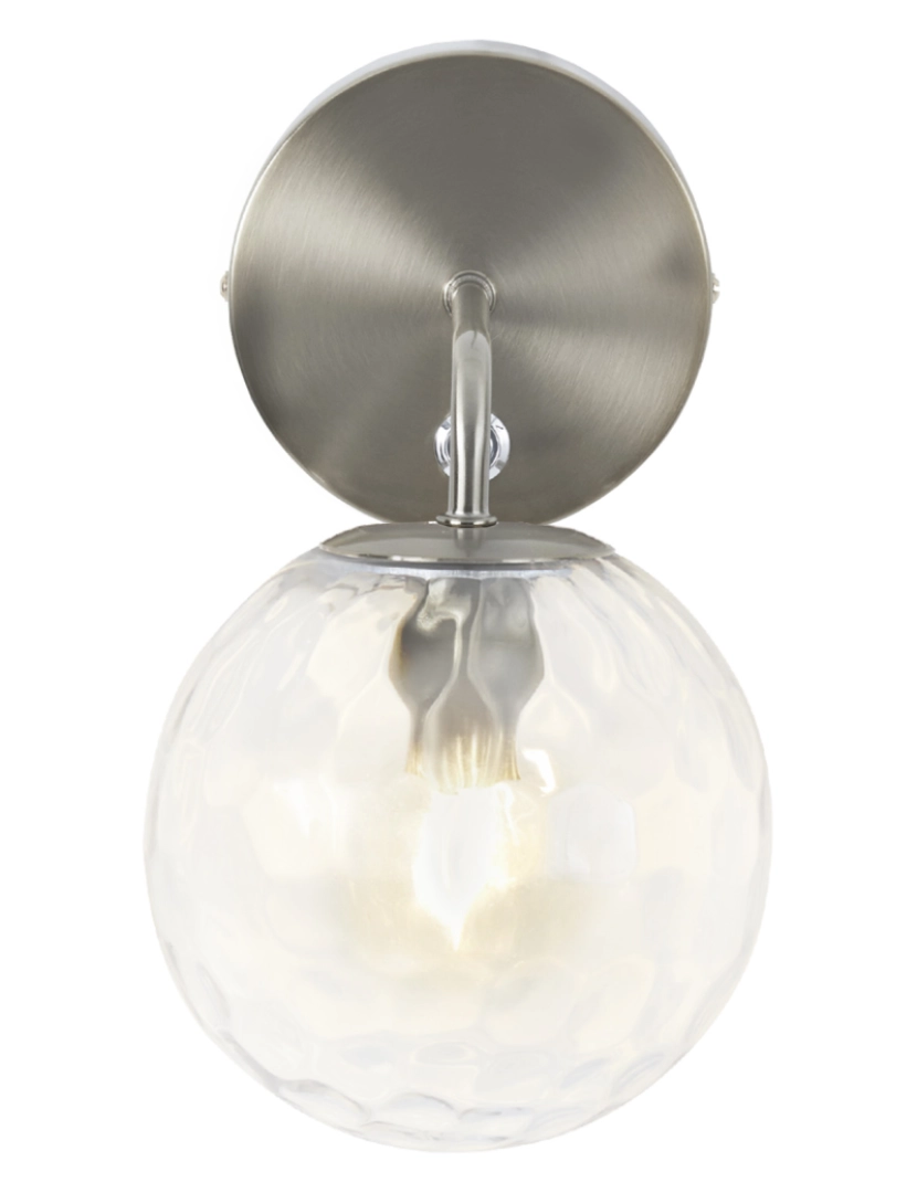 imagem de Teamson Home Clear Textured Glass Globe Wall Sconce with Touch Dimmer, Silver7