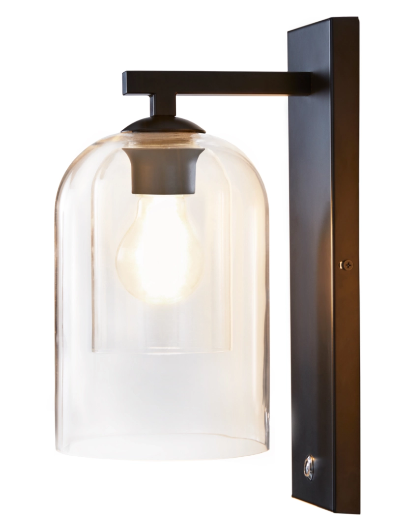 imagem de Teamson Home 1-Light Wall Sconce with Glass Dome Shade, Black7