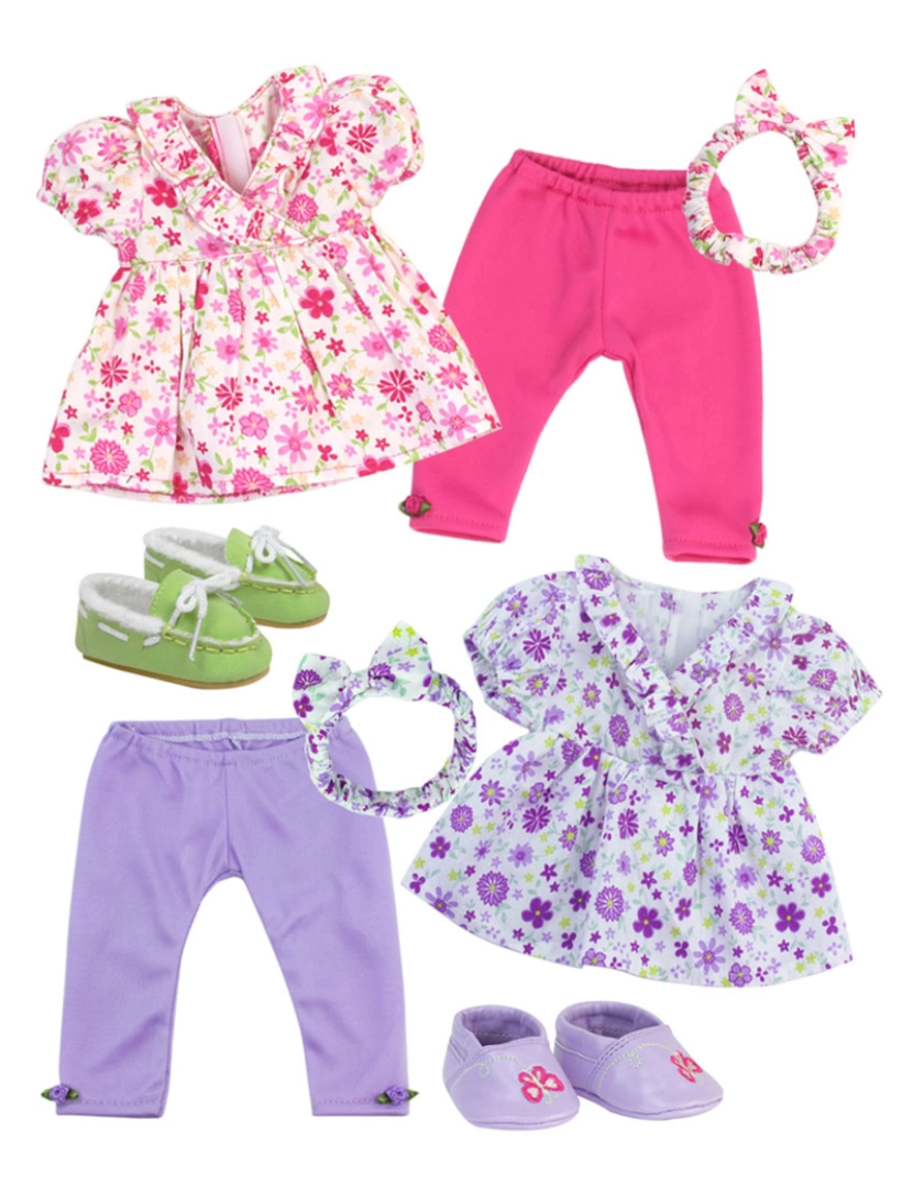 imagem de Sophia por Teamson Crianças 8 Pc Set Outfit, Headband e sapatos para duas 15" bonecas1