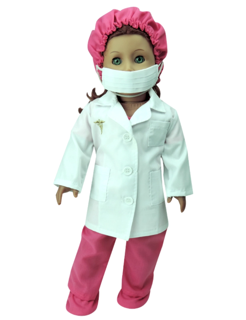 imagem de Sophia por Teamson crianças boneca doutor Scrubs e laboratório conjunto de casaco para 18" bonecas3