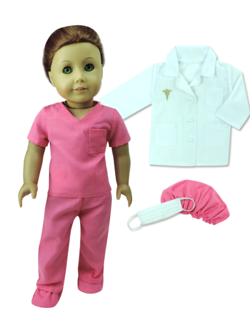 imagem de Sophia por Teamson crianças boneca doutor Scrubs e laboratório conjunto de casaco para 18" bonecas5