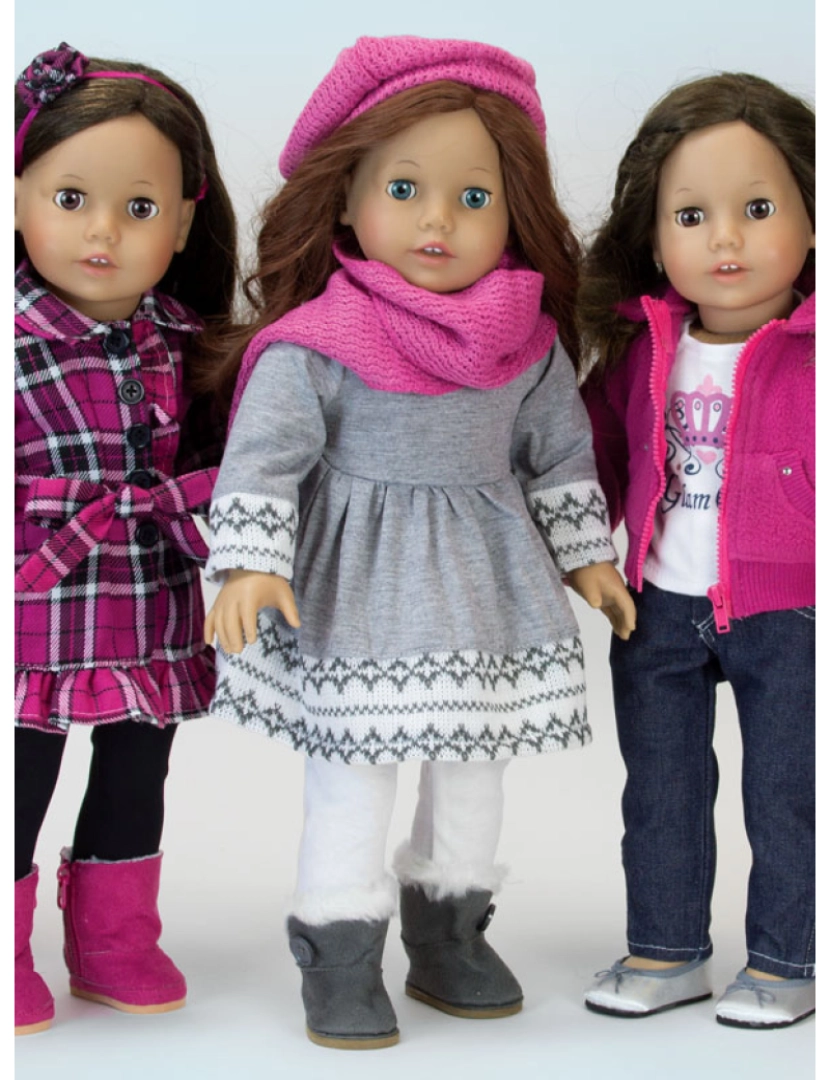 imagem de Sophia por Teamson crianças boneca vestido, Leggings, chapéu, e cachecol conjunto para 18" bonecas5