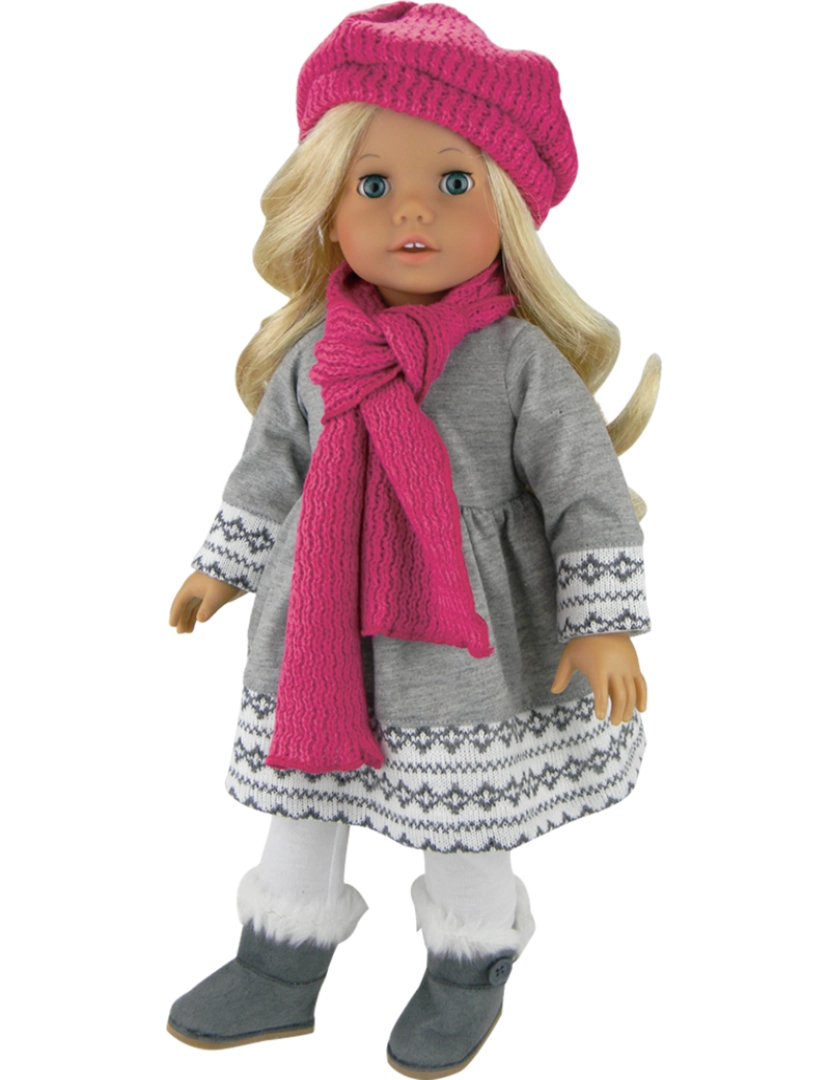 imagem de Sophia por Teamson crianças boneca vestido, Leggings, chapéu, e cachecol conjunto para 18" bonecas6