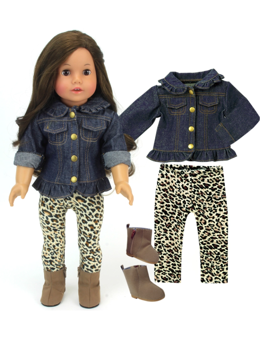 imagem de Sophia's Por Teamson Kids Jean Jacket, Leggings, e botas definir para 18" bonecas5