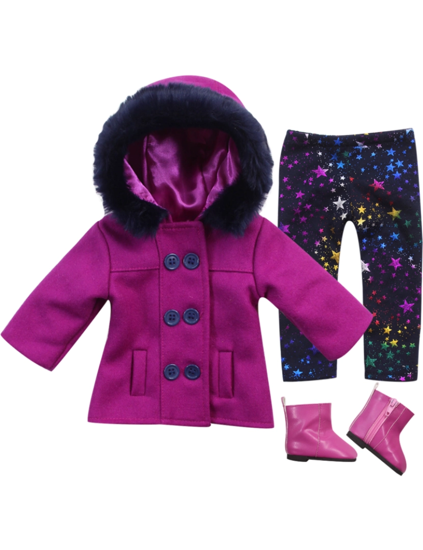 imagem de Sophia's By Teamson Kids 3 Piece Peacoat, Leggings e botas definido para 18 '' Dolls1