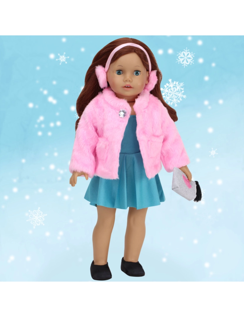 imagem de Sophia's By Teamson Kids Pink Fur Coat e Earmuff Headband Set para 18" Bonecas4
