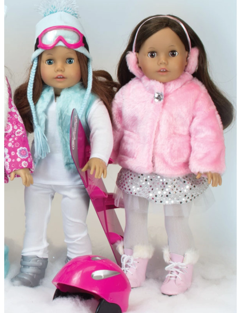 imagem de Sophia's By Teamson Kids Pink Fur Coat e Earmuff Headband Set para 18" Bonecas5
