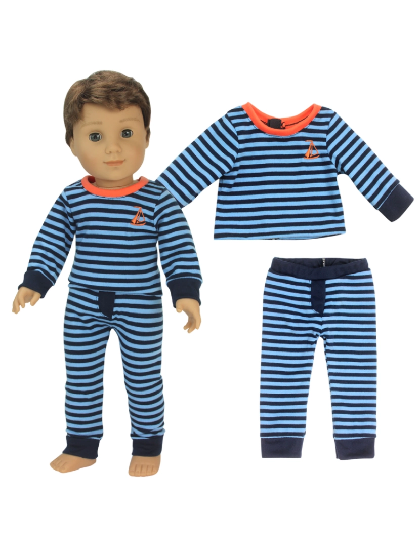 imagem de Sophia's By Teamson Kids Camisa Pajama e Calças 2 Conjunto de peças para 18" Boy Dolls3