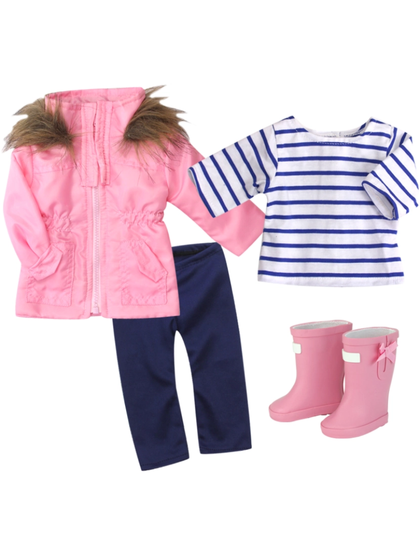 Sophias - Sophia's By Teamson Kids Jacket, Leggings, camiseta, e botas de chuva para 18" bonecas