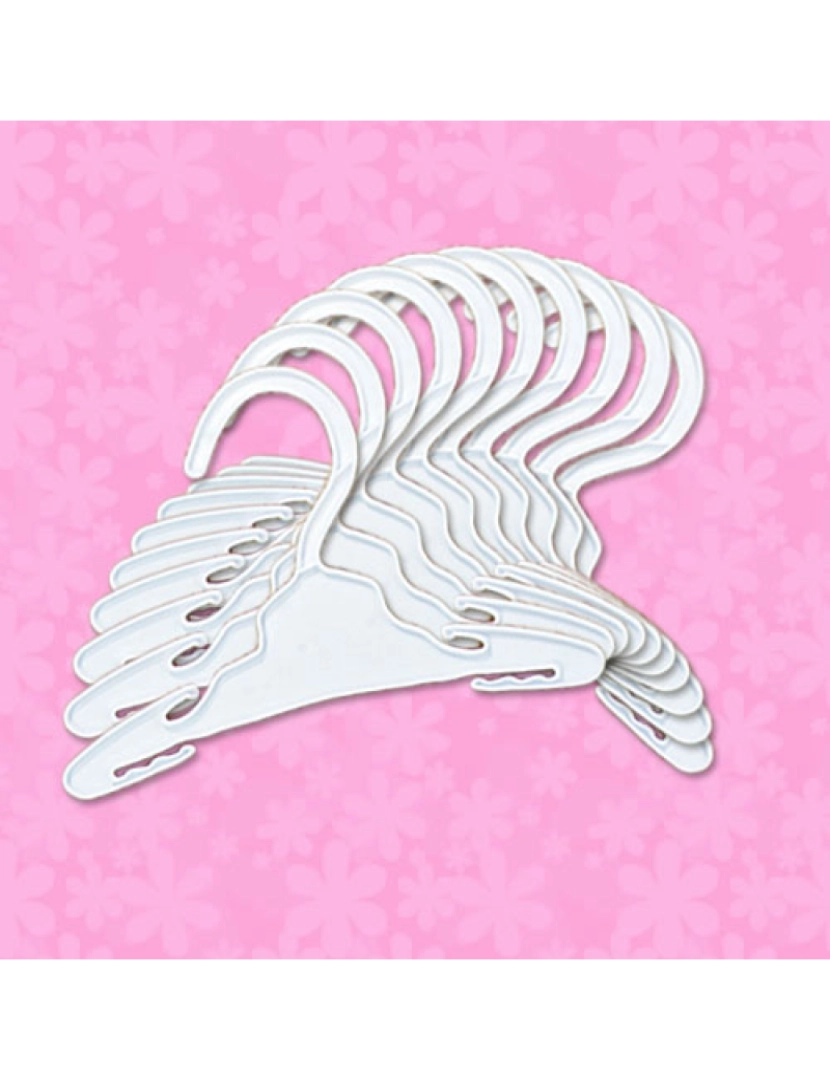 imagem de Sophia's By Teamson Kids 7 1/2" branco plástico Hangers 10 pacote conjunto para 18" bonecas5