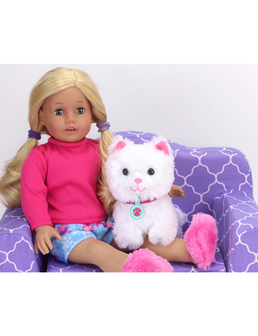 imagem de Sophia's Por Teamson Crianças Branco Plush Kitty Gato e Acessórios Conjunto para 18" Bonecas2