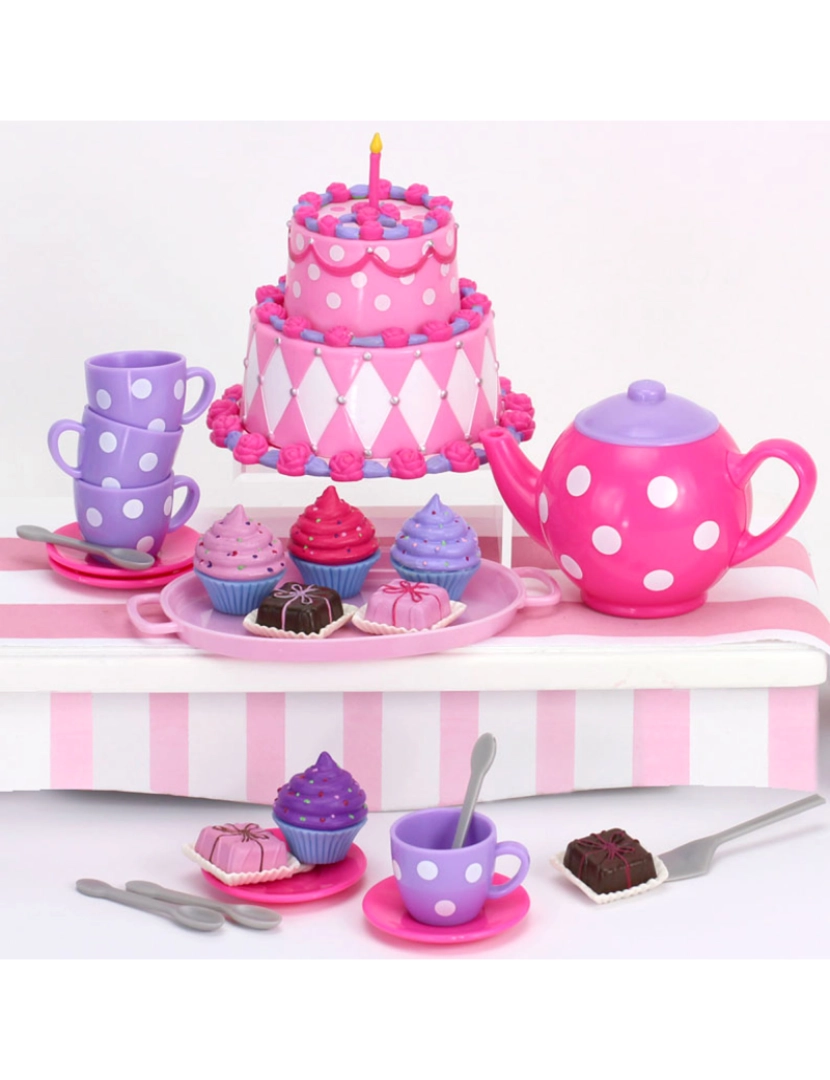 Sophias - Conjunto completo de acessórios da festa do bolo e do chá da Sophia por Teamson para bonecas 18"