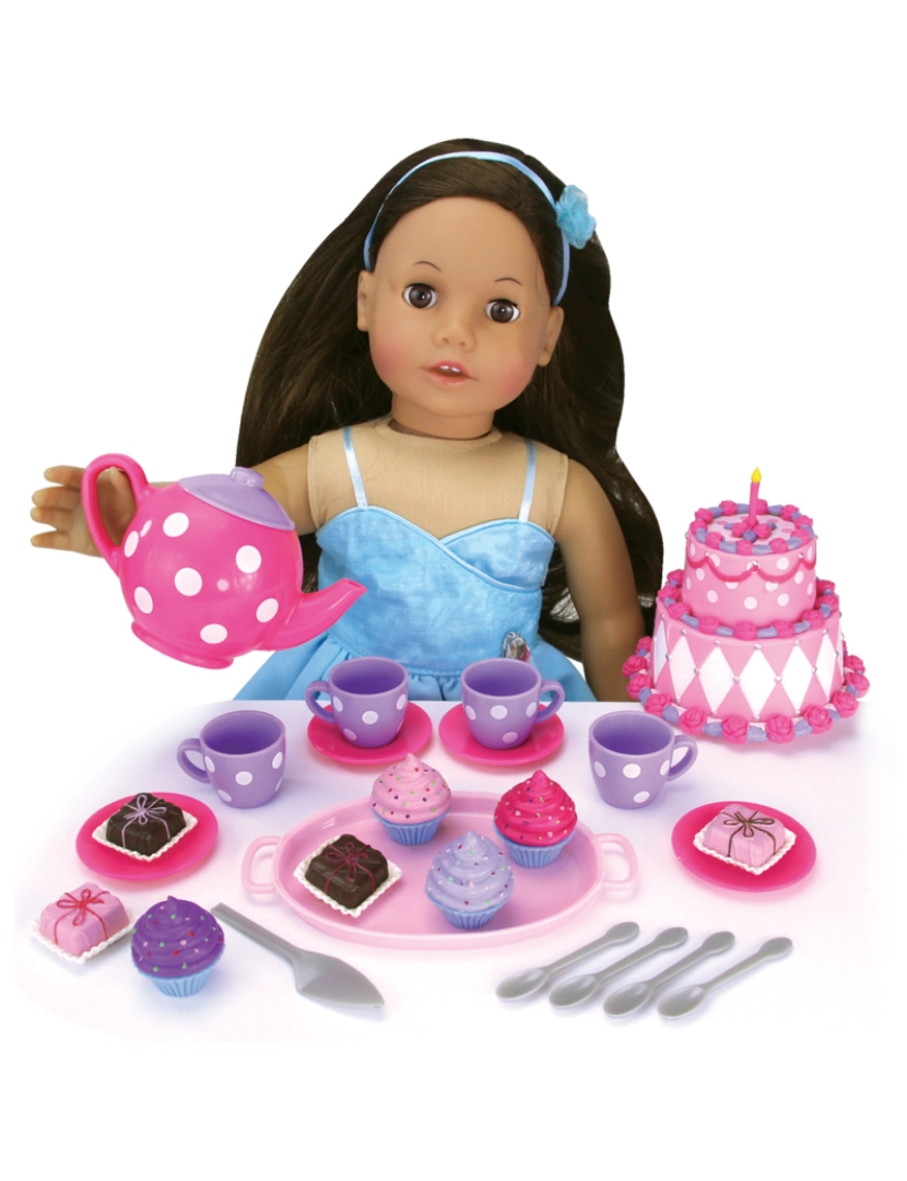 imagem de Sophia's By Teamson Kids Baking & Tea Party Playset with Apron For 18” Dolls3