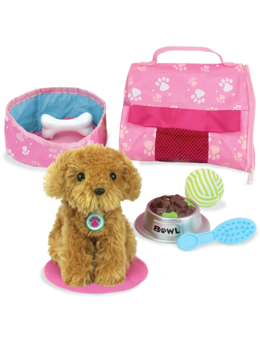 Sophias - Sophia's por Teamson Kids Plush Puppy com portador e acessórios para 18" bonecas