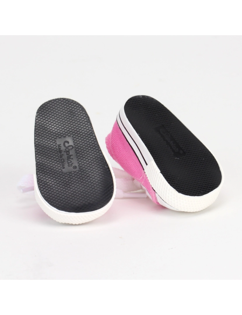 imagem de Sophia por Teamson crianças luz rosa lona Sneaker sapato com laço para 18" bonecas3