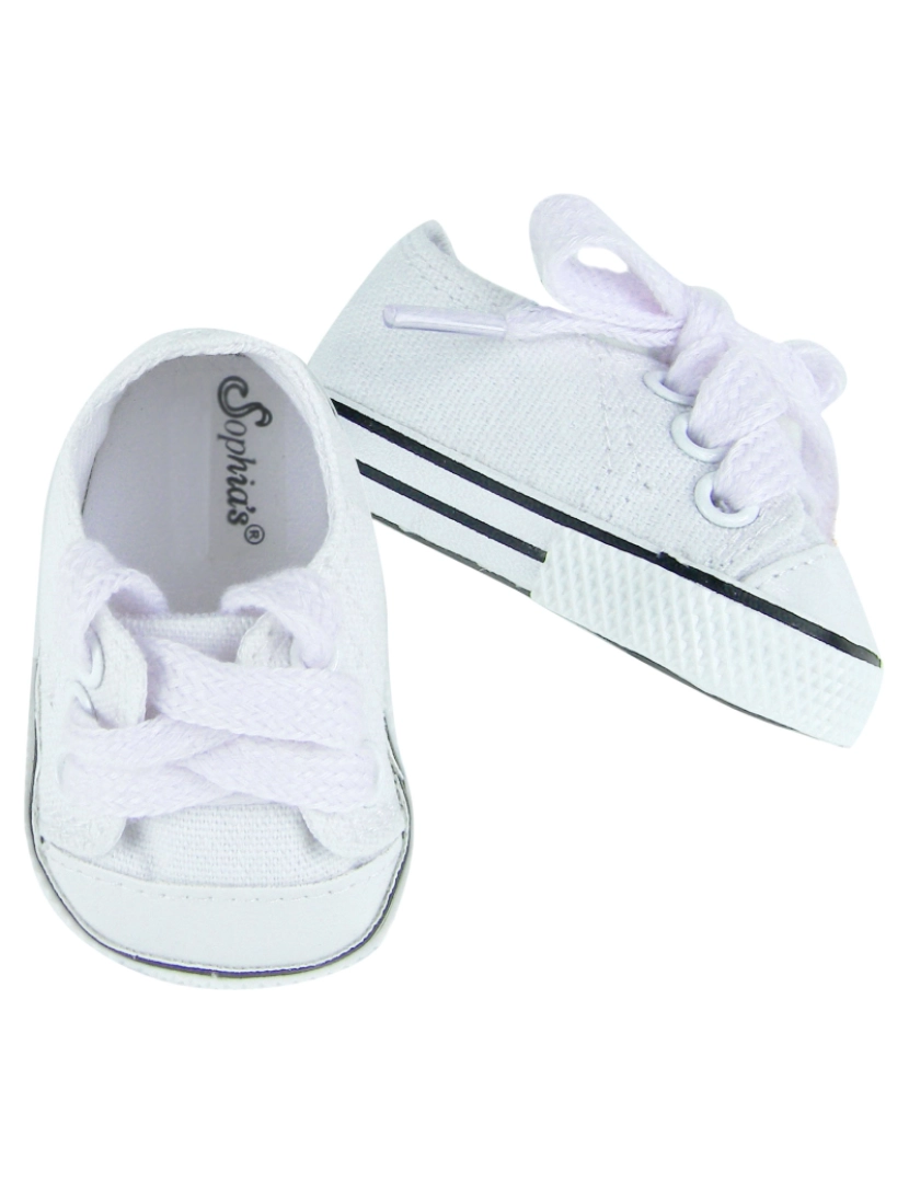 imagem de Sophia's By Teamson Crianças Branco Canvas Sneaker Shoes Com Laces Para 18" Bonecas4