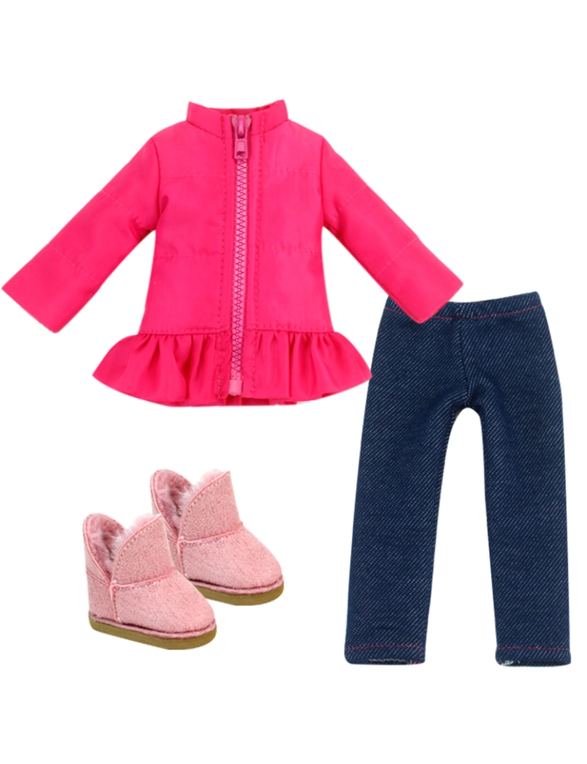 Sophias - Sophia's - 14.5" Doll - Hot Pink Puffy casaco, Blue Jeggings & rosa botas de camurça