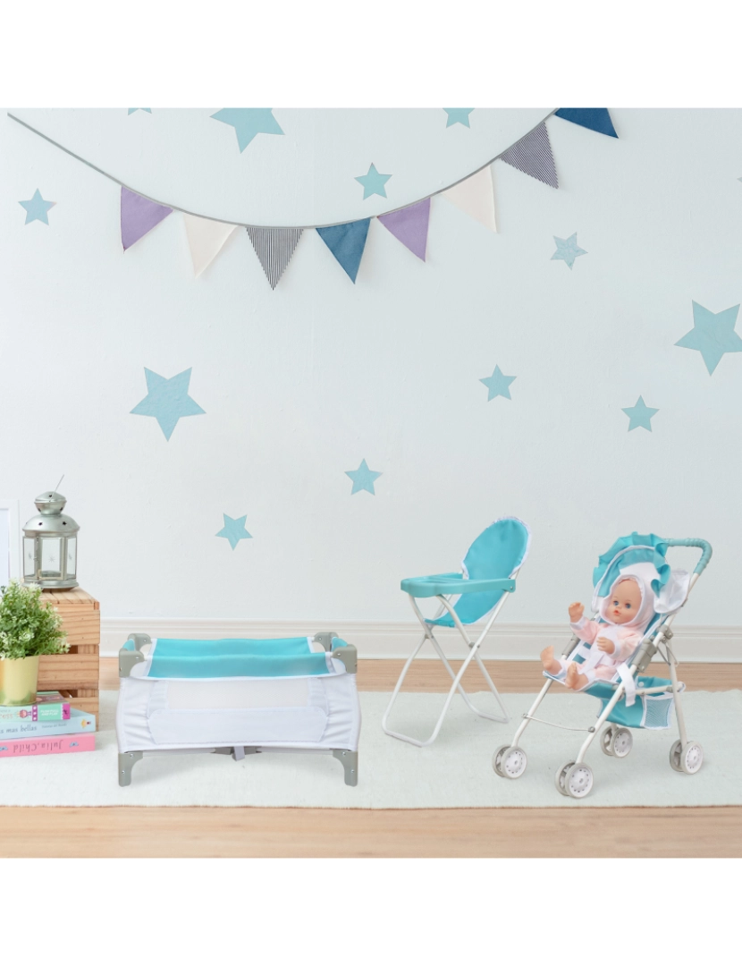 imagem de Olivia's Little World 3-em-1 Baby Doll Nursery Set, Azul / Branco2