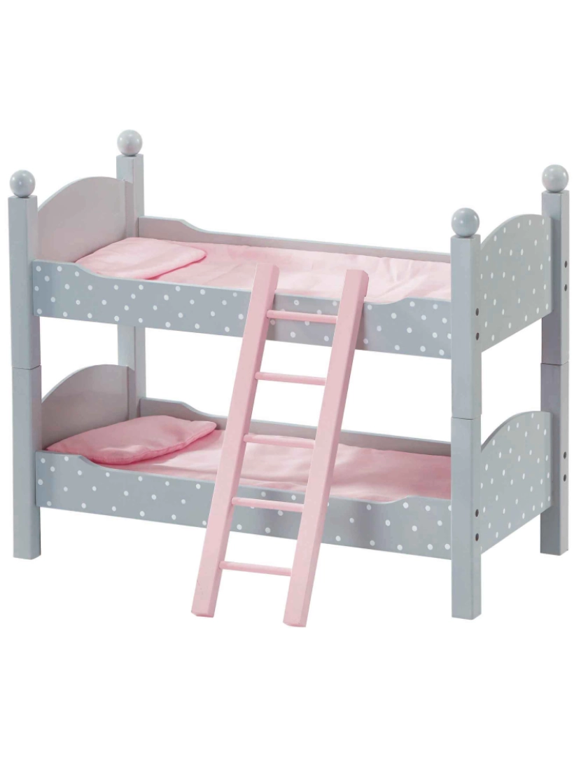 Olivia's Little World - Olivia's Little World Polka Dots Princess Double Bunk Bed For 18" Dolls, Gray