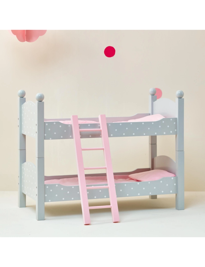 imagem de Olivia's Little World Polka Dots Princess Double Bunk Bed For 18" Dolls, Gray2