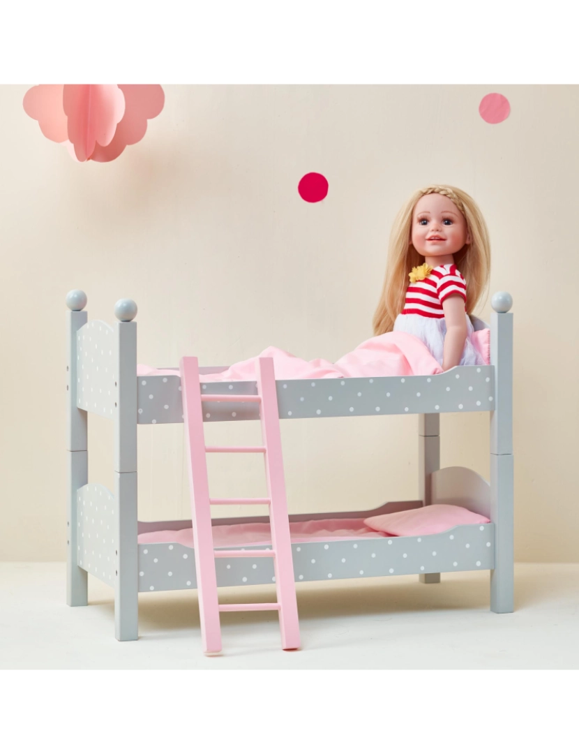 imagem de Olivia's Little World Polka Dots Princess Double Bunk Bed For 18" Dolls, Gray4