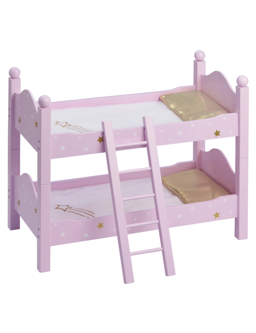 Olivia's Little World - Olivia's Little World Twinkle Stars Princess Double Bunk Bed For 18" Dolls, Rosa
