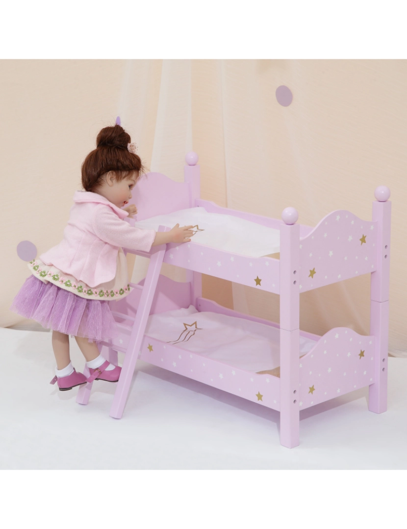 imagem de Olivia's Little World Twinkle Stars Princess Double Bunk Bed For 18" Dolls, Rosa3