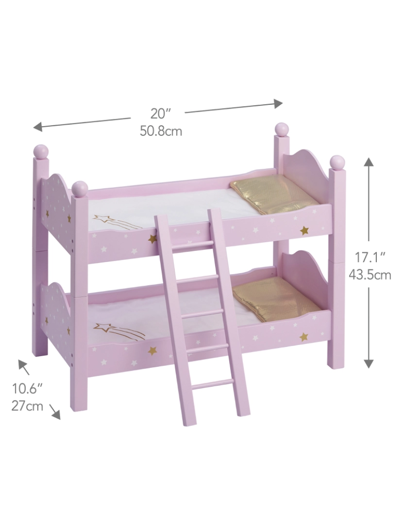 imagem de Olivia's Little World Twinkle Stars Princess Double Bunk Bed For 18" Dolls, Rosa4