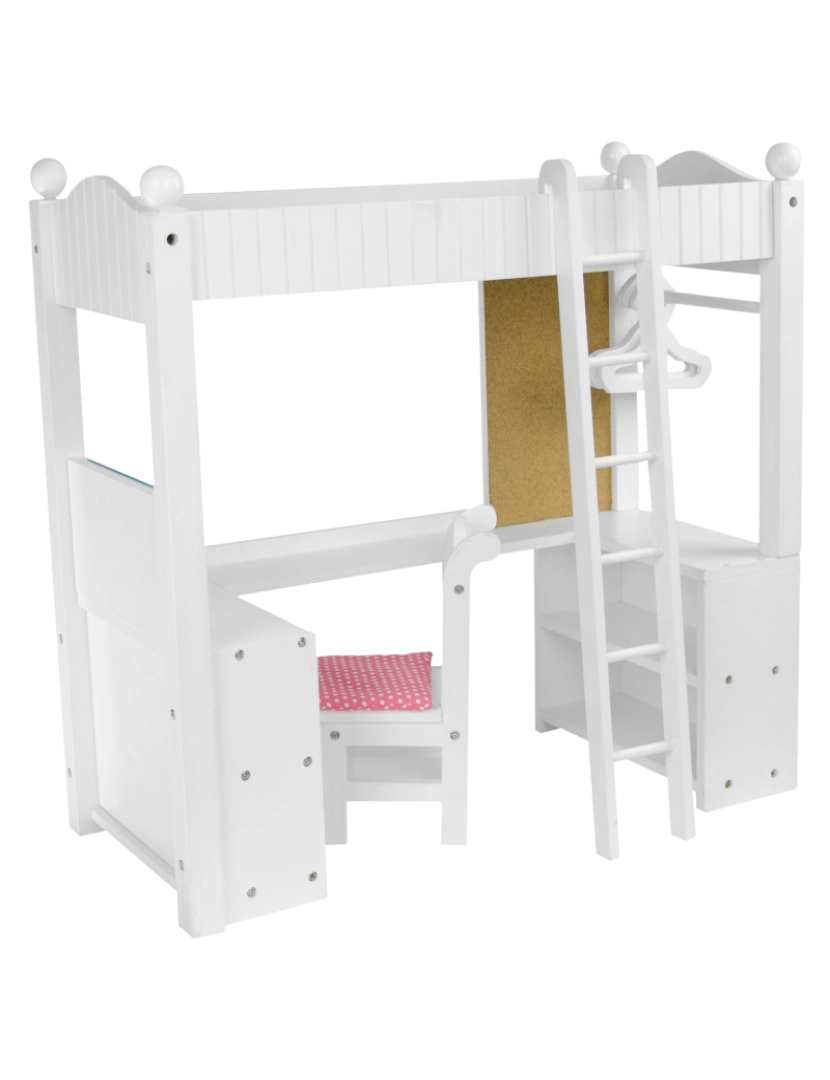 Olivia's Little World - Olivia's Little World Little Princess Double Bunk Desk For 18" Bonecas, Cinza/Pink