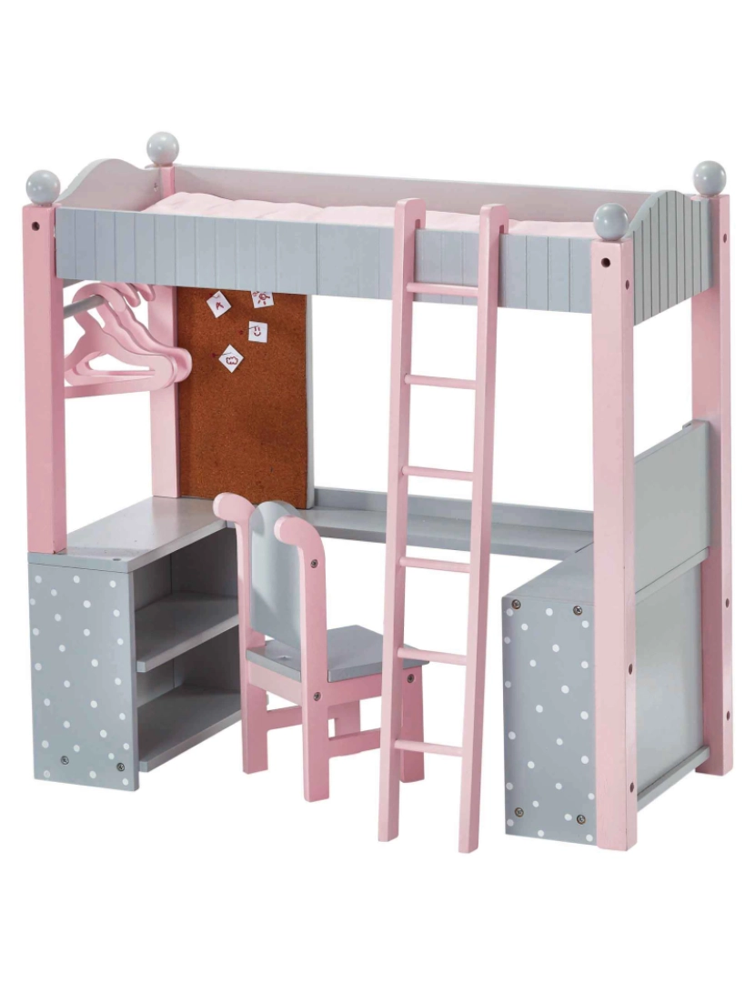 imagem de Olivia's Little World Polka Dots Princess Double Bunk Desk For 18" Bonecas1