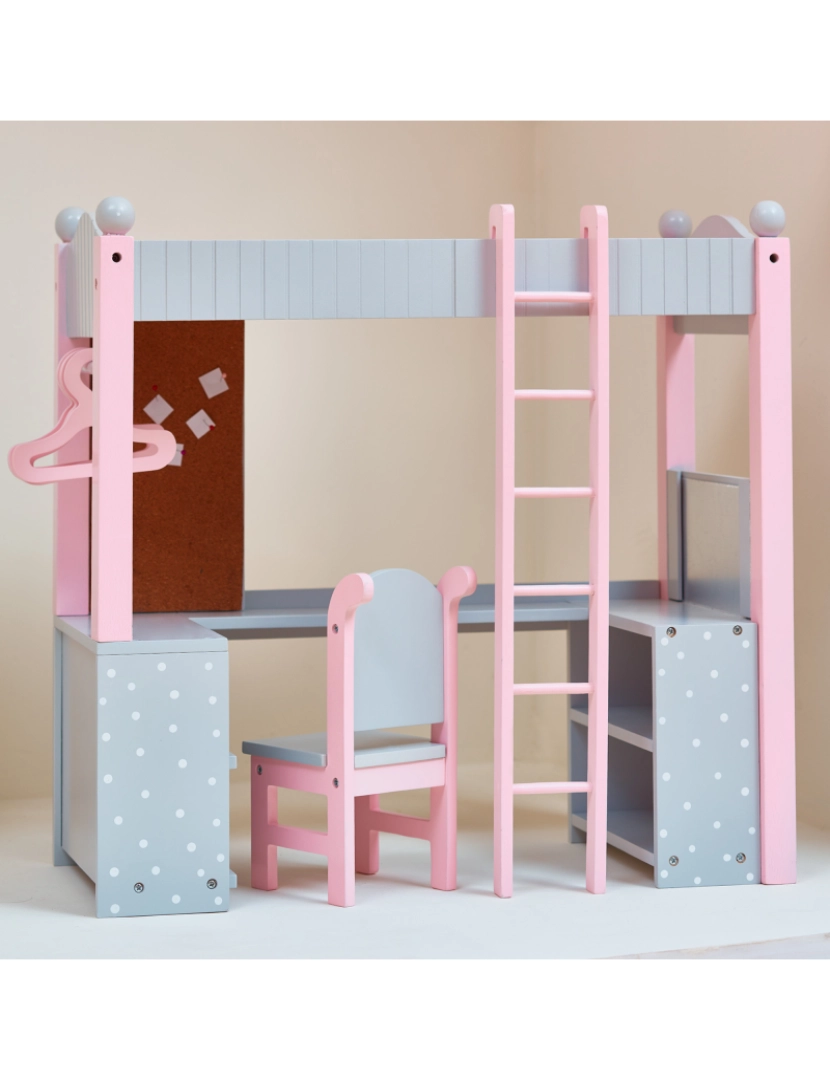 imagem de Olivia's Little World Polka Dots Princess Double Bunk Desk For 18" Bonecas2