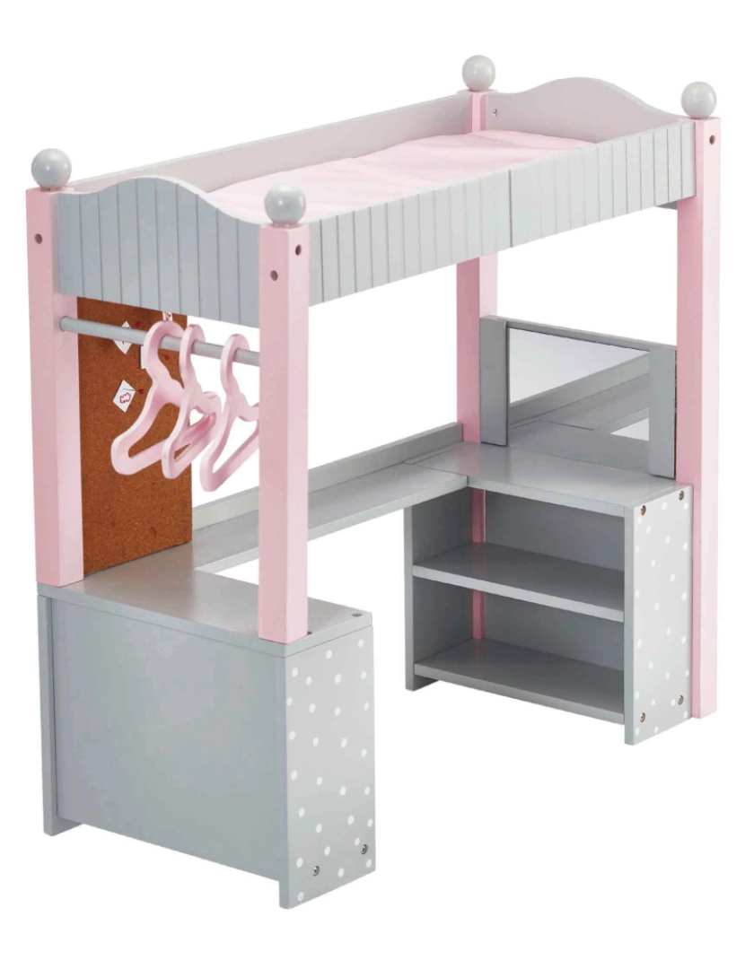 imagem de Olivia's Little World Polka Dots Princess Double Bunk Desk For 18" Bonecas4