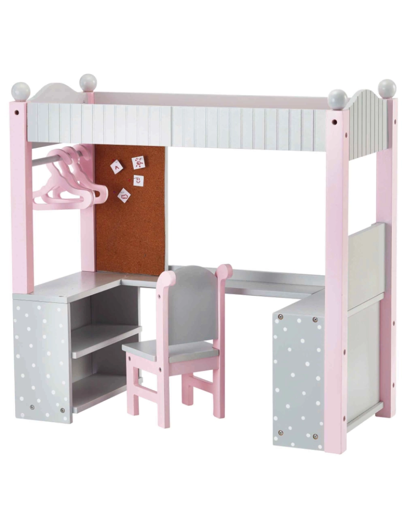 imagem de Olivia's Little World Polka Dots Princess Double Bunk Desk For 18" Bonecas5