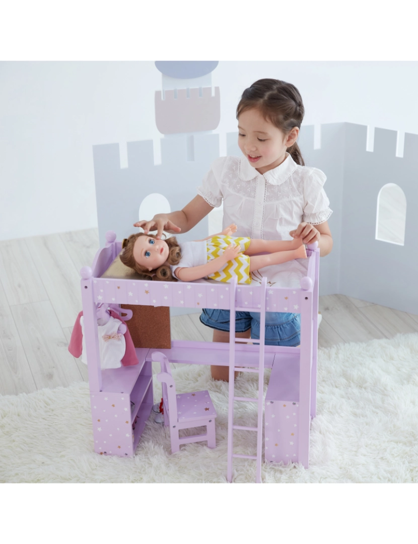 imagem de Olivia's Little World - Twinkle Stars Princess College Dorm Loft Bed2