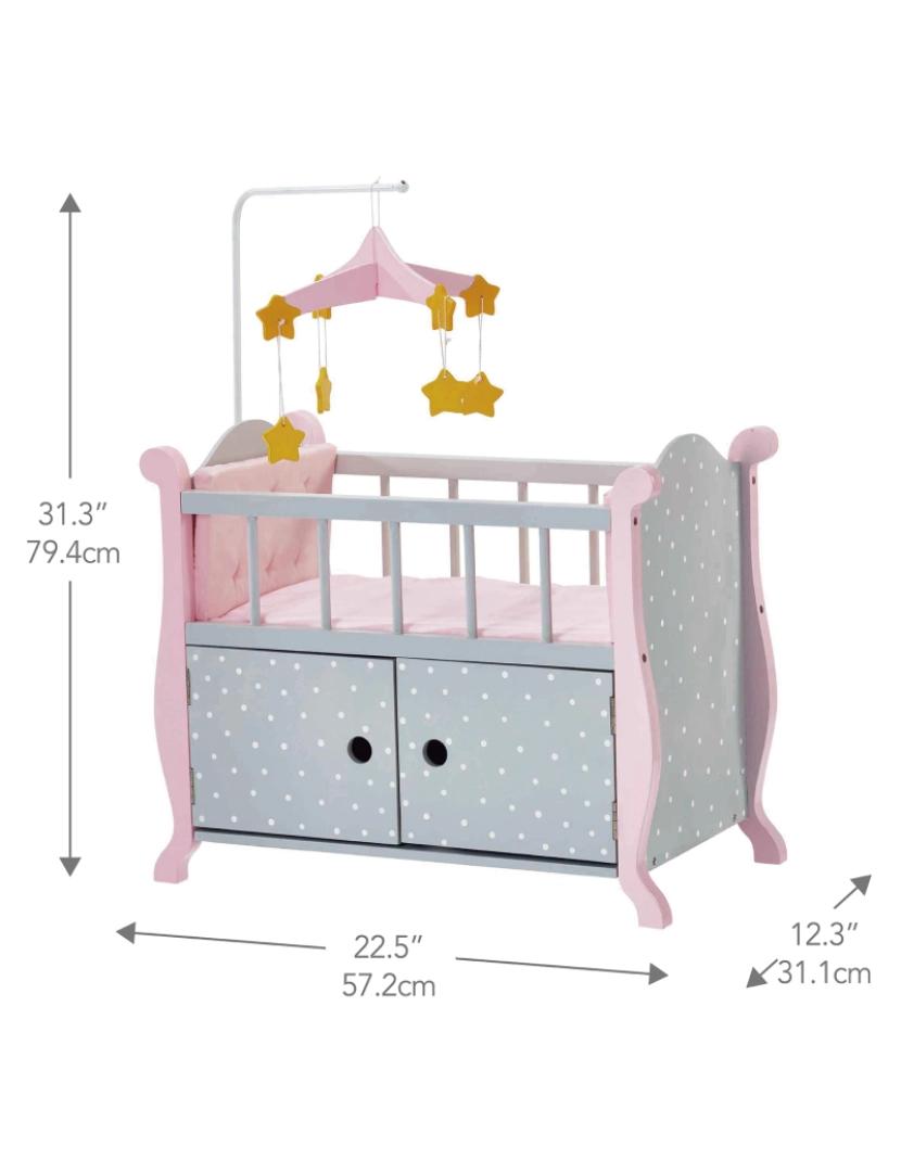 imagem de Olivia's Little World Polka Dots Princess Kids Baby Doll Crib 18" Bonecas3