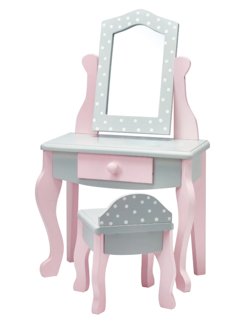 foto 1 de Olivia's Little World Polka Dots Princess 18" Doll Vanity Table & Stool Conjunto