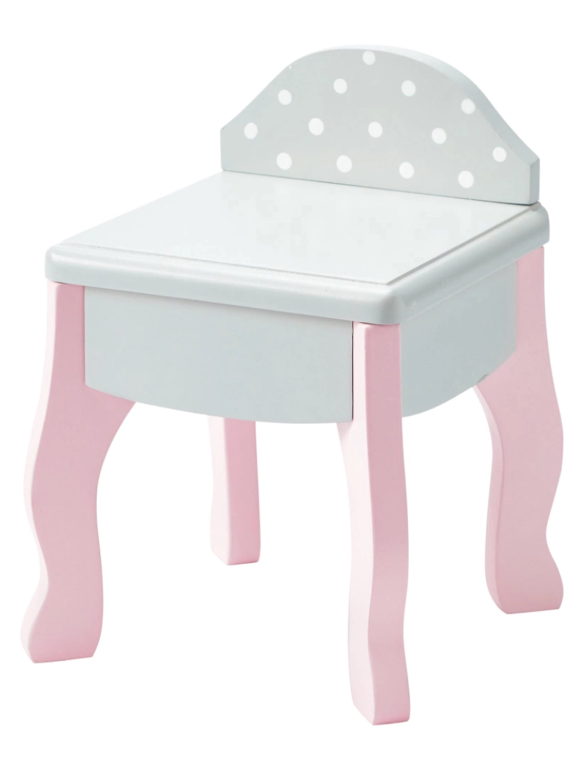 imagem de Olivia's Little World Polka Dots Princess 18" Doll Vanity Table & Stool Conjunto3