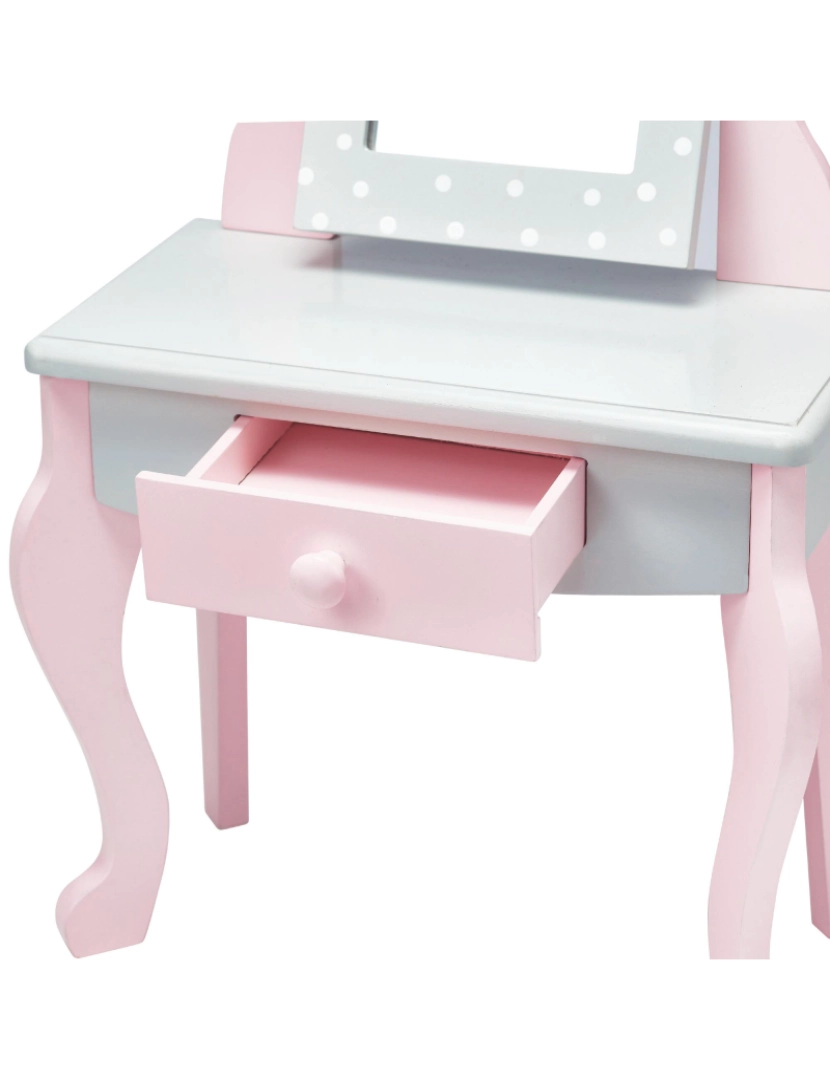 imagem de Olivia's Little World Polka Dots Princess 18" Doll Vanity Table & Stool Conjunto4