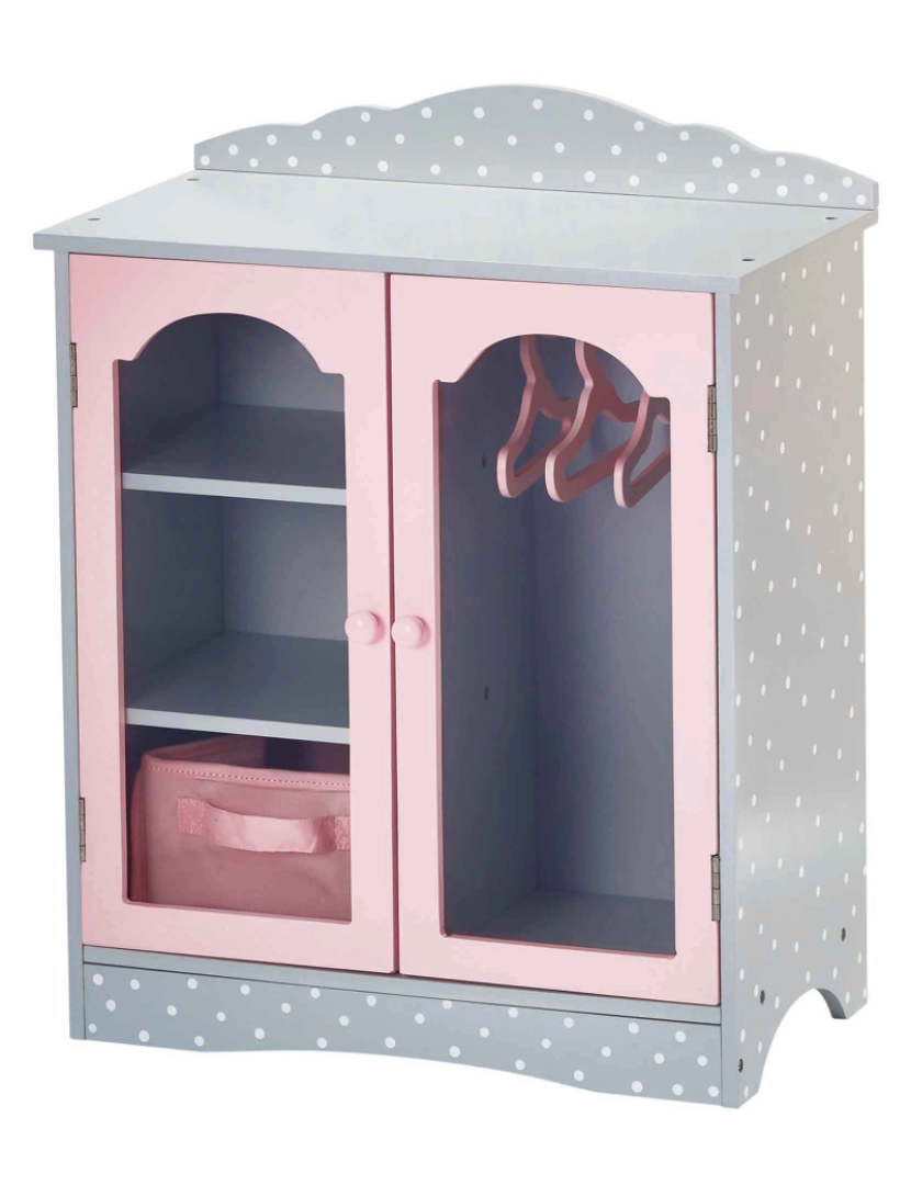 imagem de Olivia's Little World Polka Dots Princess Toy Closet With Hangers 18" Bonecas1