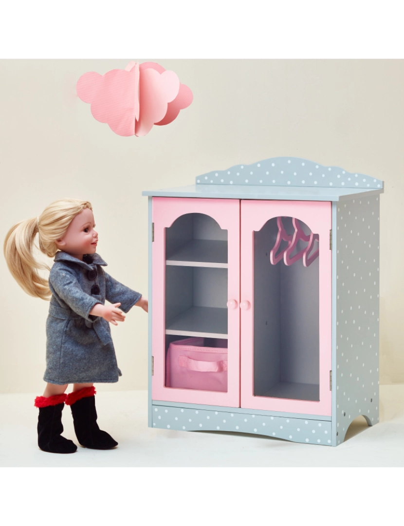 imagem de Olivia's Little World Polka Dots Princess Toy Closet With Hangers 18" Bonecas5