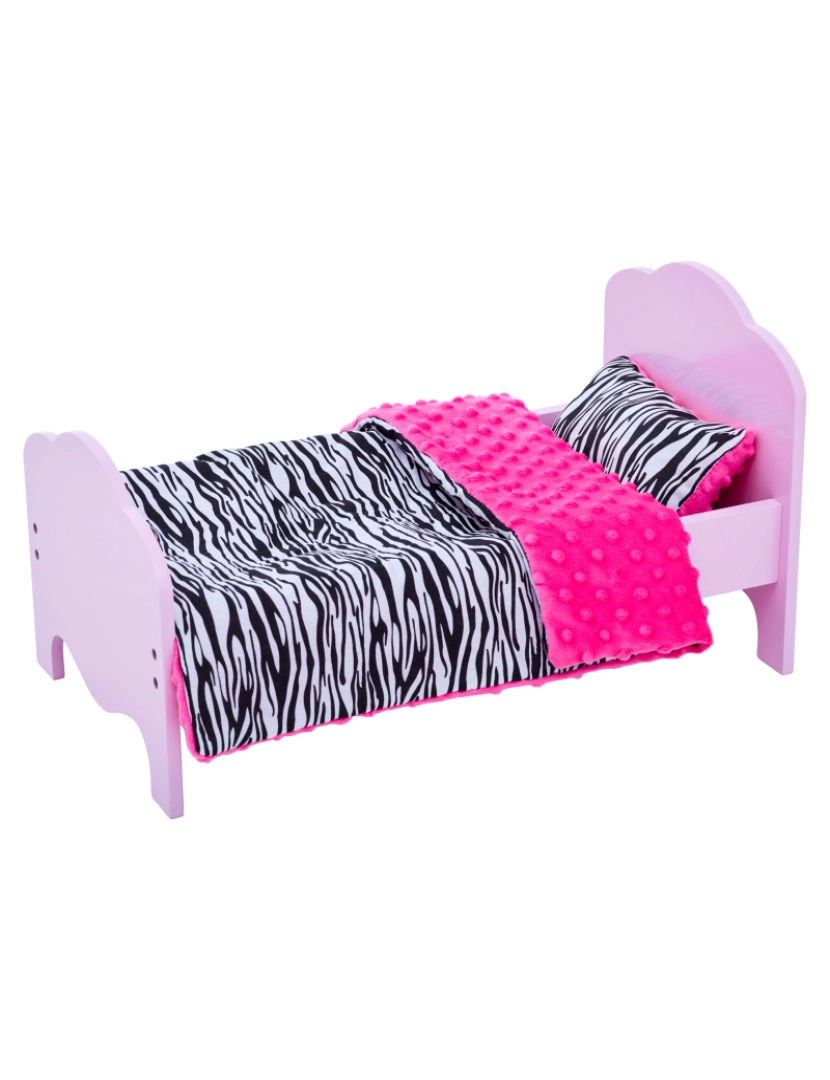 imagem de Olivia's Little World Little 18" Doll Classic Single Bed Pink Conjunto de impressão Zebra1