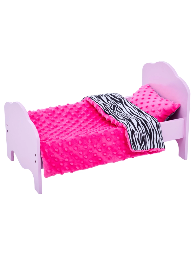 imagem de Olivia's Little World Little 18" Doll Classic Single Bed Pink Conjunto de impressão Zebra2