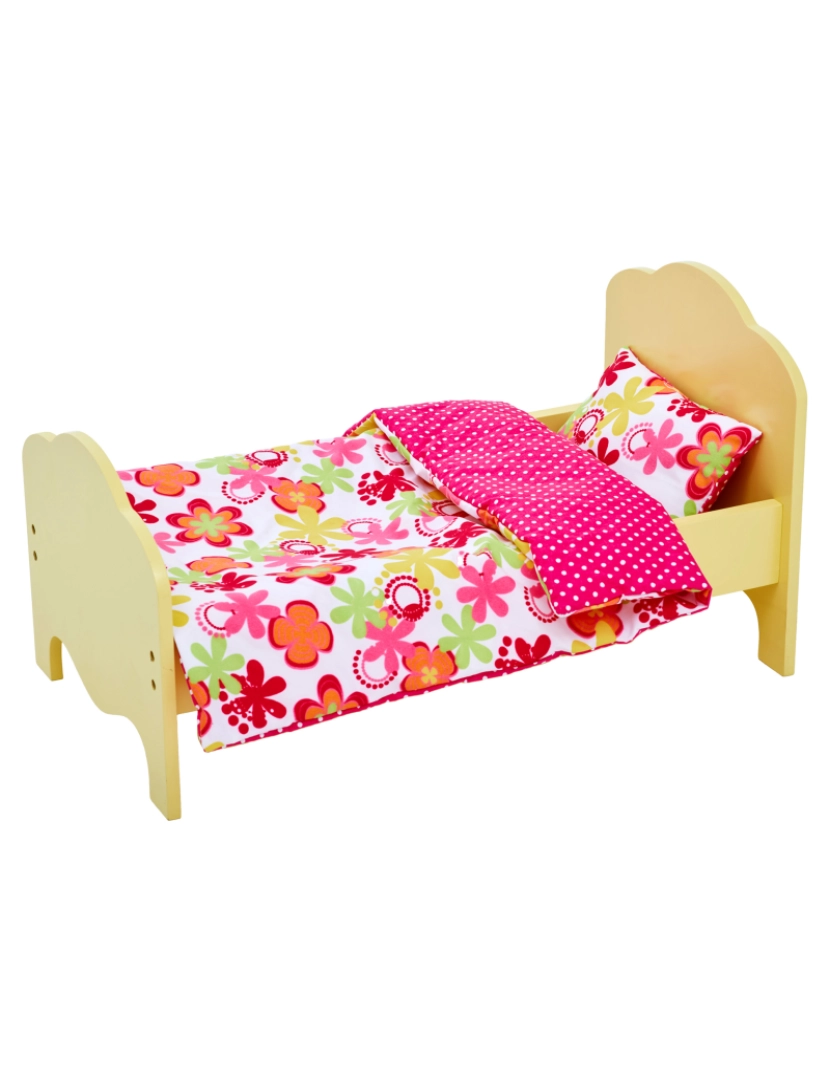 Olivia's Little World - Olivia's Little World 18" Doll Single Bed Yellow & Bedding Flor de verão