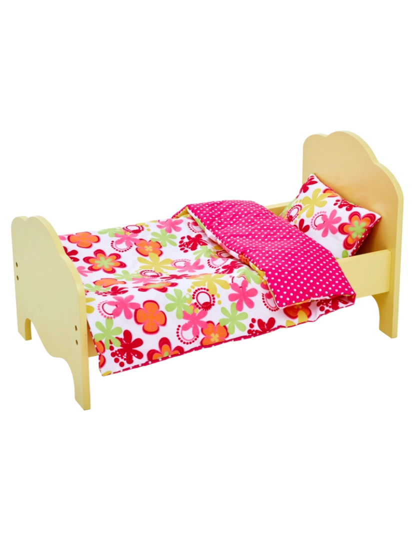 imagem de Olivia's Little World 18" Doll Single Bed Yellow & Bedding Flor de verão1