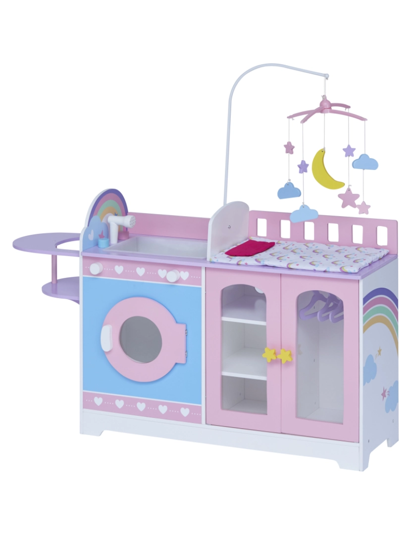 imagem de Olivia's Little World Por Teamson Kids De madeira 6-em-1 Baby Doll Chang Station1