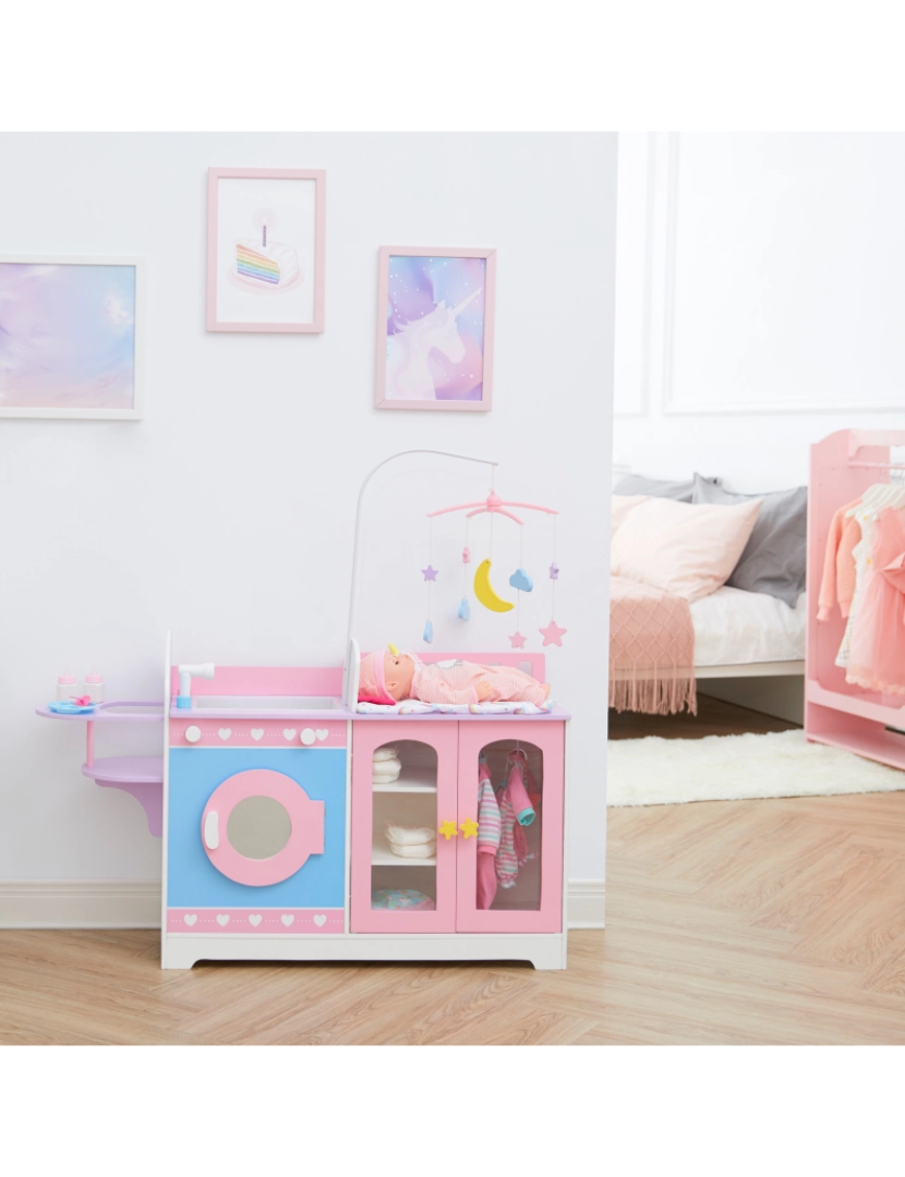 imagem de Olivia's Little World Por Teamson Kids De madeira 6-em-1 Baby Doll Chang Station3